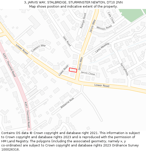 3, JARVIS WAY, STALBRIDGE, STURMINSTER NEWTON, DT10 2NN: Location map and indicative extent of plot