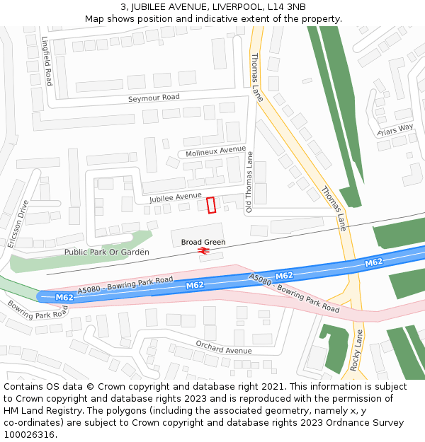 3, JUBILEE AVENUE, LIVERPOOL, L14 3NB: Location map and indicative extent of plot