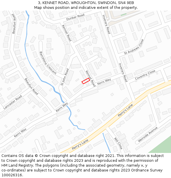 3, KENNET ROAD, WROUGHTON, SWINDON, SN4 9EB: Location map and indicative extent of plot