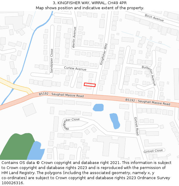 3, KINGFISHER WAY, WIRRAL, CH49 4PR: Location map and indicative extent of plot