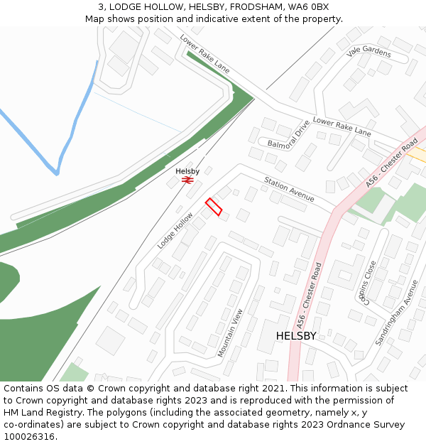 3, LODGE HOLLOW, HELSBY, FRODSHAM, WA6 0BX: Location map and indicative extent of plot