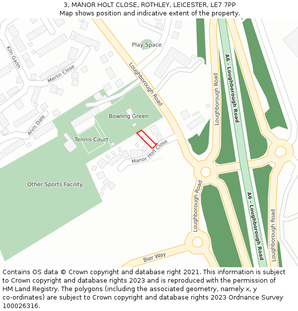 3, MANOR HOLT CLOSE, ROTHLEY, LEICESTER, LE7 7PP: Location map and indicative extent of plot