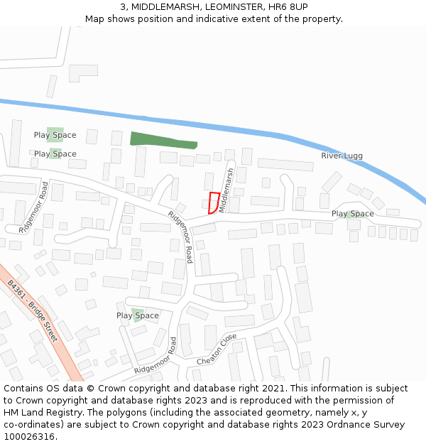 3, MIDDLEMARSH, LEOMINSTER, HR6 8UP: Location map and indicative extent of plot