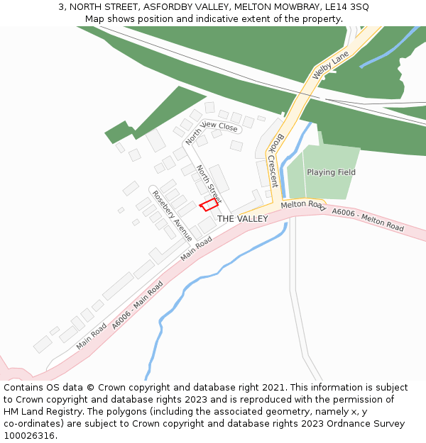 3, NORTH STREET, ASFORDBY VALLEY, MELTON MOWBRAY, LE14 3SQ: Location map and indicative extent of plot