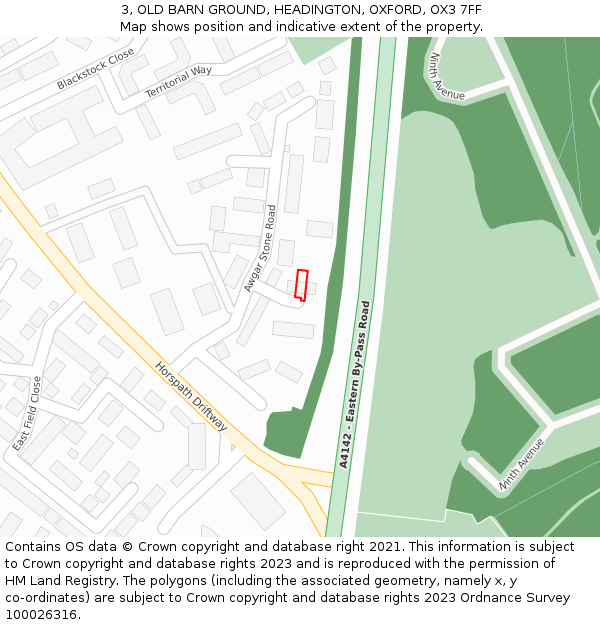 3, OLD BARN GROUND, HEADINGTON, OXFORD, OX3 7FF: Location map and indicative extent of plot