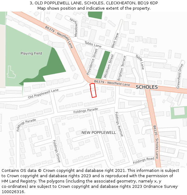 3, OLD POPPLEWELL LANE, SCHOLES, CLECKHEATON, BD19 6DP: Location map and indicative extent of plot