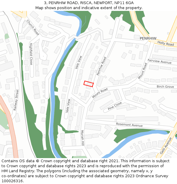 3, PENRHIW ROAD, RISCA, NEWPORT, NP11 6GA: Location map and indicative extent of plot