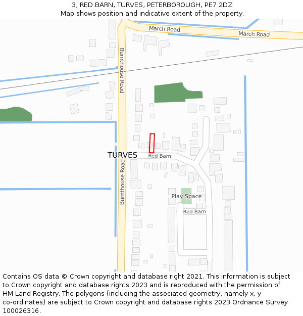 3, RED BARN, TURVES, PETERBOROUGH, PE7 2DZ: Location map and indicative extent of plot