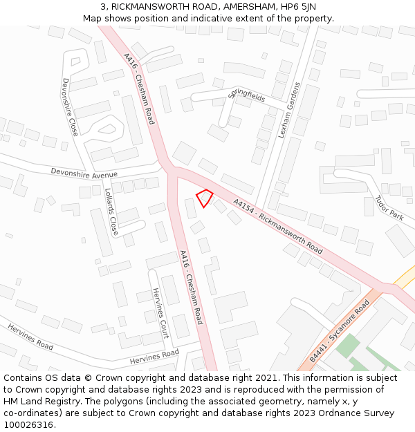 3, RICKMANSWORTH ROAD, AMERSHAM, HP6 5JN: Location map and indicative extent of plot