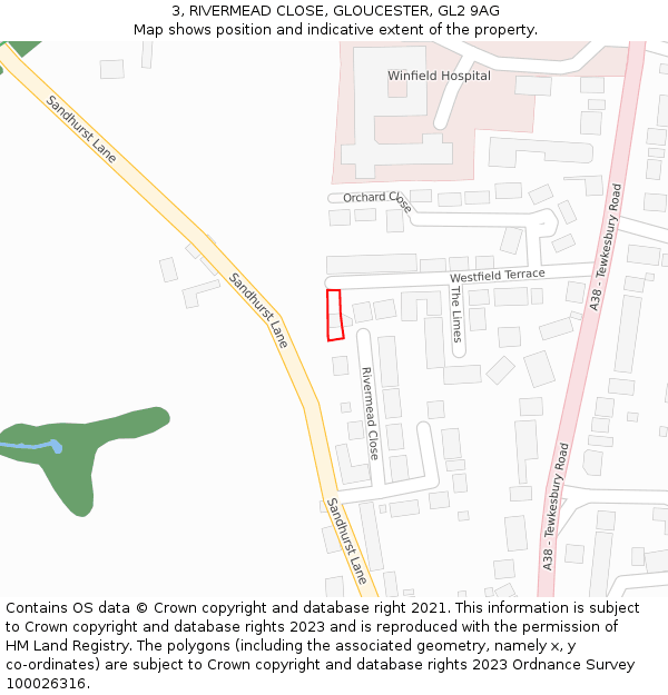 3, RIVERMEAD CLOSE, GLOUCESTER, GL2 9AG: Location map and indicative extent of plot