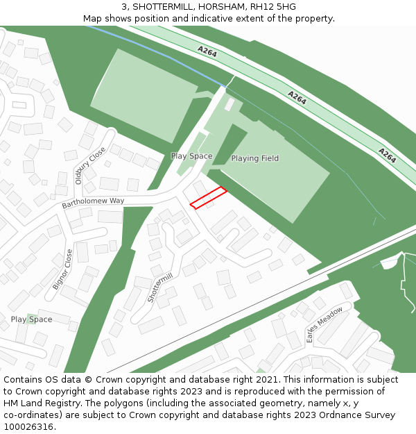 3, SHOTTERMILL, HORSHAM, RH12 5HG: Location map and indicative extent of plot