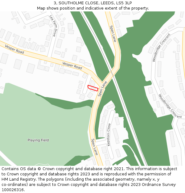 3, SOUTHOLME CLOSE, LEEDS, LS5 3LP: Location map and indicative extent of plot