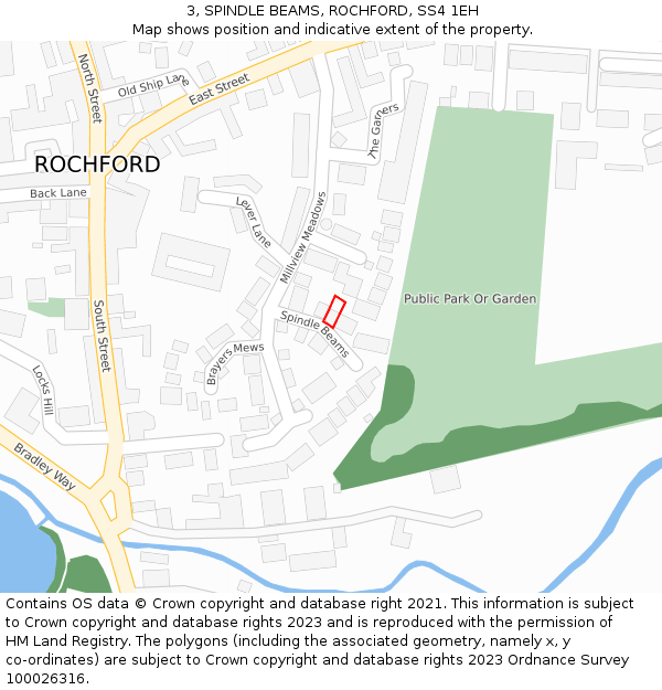 3, SPINDLE BEAMS, ROCHFORD, SS4 1EH: Location map and indicative extent of plot