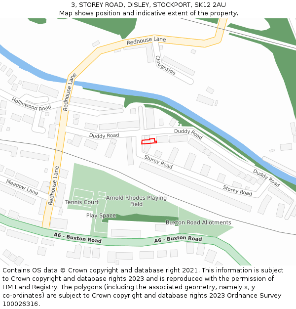 3, STOREY ROAD, DISLEY, STOCKPORT, SK12 2AU: Location map and indicative extent of plot