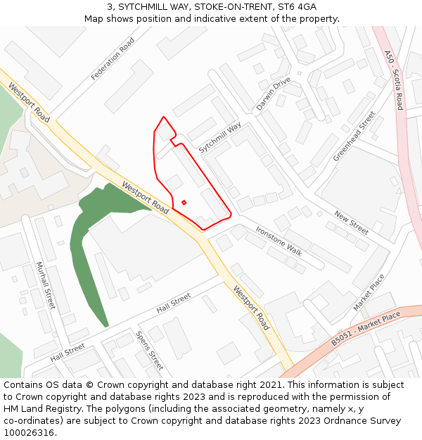 3, SYTCHMILL WAY, STOKE-ON-TRENT, ST6 4GA: Location map and indicative extent of plot