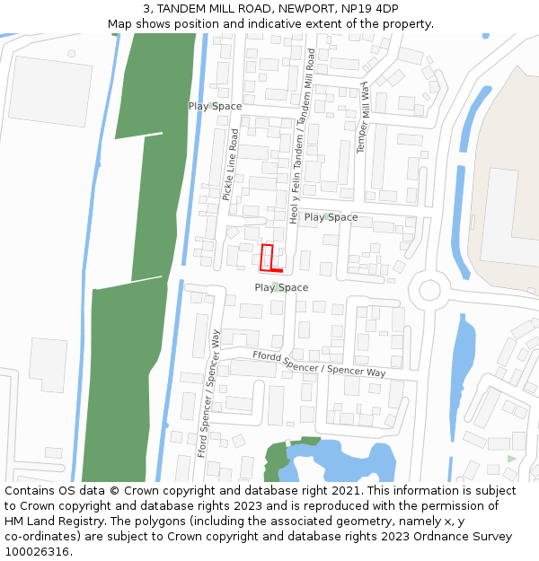 3, TANDEM MILL ROAD, NEWPORT, NP19 4DP: Location map and indicative extent of plot
