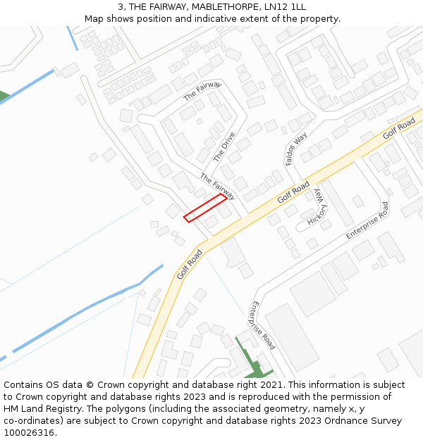 3, THE FAIRWAY, MABLETHORPE, LN12 1LL: Location map and indicative extent of plot