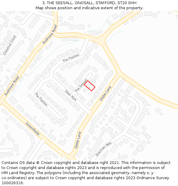 3, THE SEESALL, GNOSALL, STAFFORD, ST20 0HH: Location map and indicative extent of plot