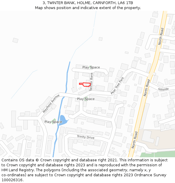 3, TWINTER BANK, HOLME, CARNFORTH, LA6 1TB: Location map and indicative extent of plot