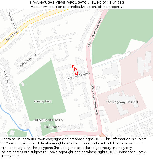 3, WAINWRIGHT MEWS, WROUGHTON, SWINDON, SN4 9BG: Location map and indicative extent of plot