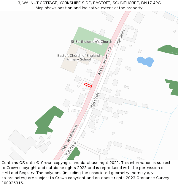 3, WALNUT COTTAGE, YORKSHIRE SIDE, EASTOFT, SCUNTHORPE, DN17 4PG: Location map and indicative extent of plot