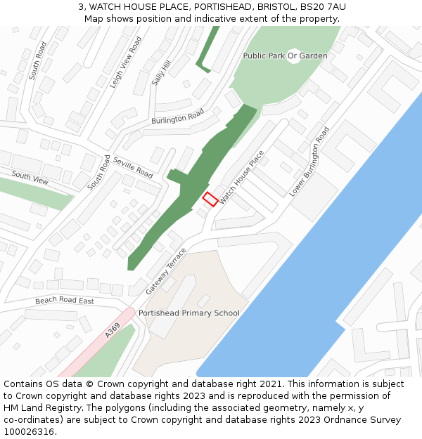 3, WATCH HOUSE PLACE, PORTISHEAD, BRISTOL, BS20 7AU: Location map and indicative extent of plot