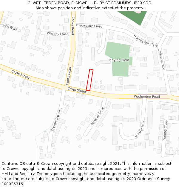 3, WETHERDEN ROAD, ELMSWELL, BURY ST EDMUNDS, IP30 9DD: Location map and indicative extent of plot