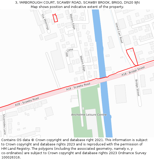 3, YARBOROUGH COURT, SCAWBY ROAD, SCAWBY BROOK, BRIGG, DN20 9JN: Location map and indicative extent of plot