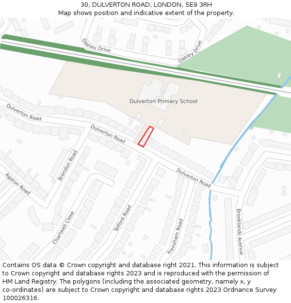 30, DULVERTON ROAD, LONDON, SE9 3RH: Location map and indicative extent of plot