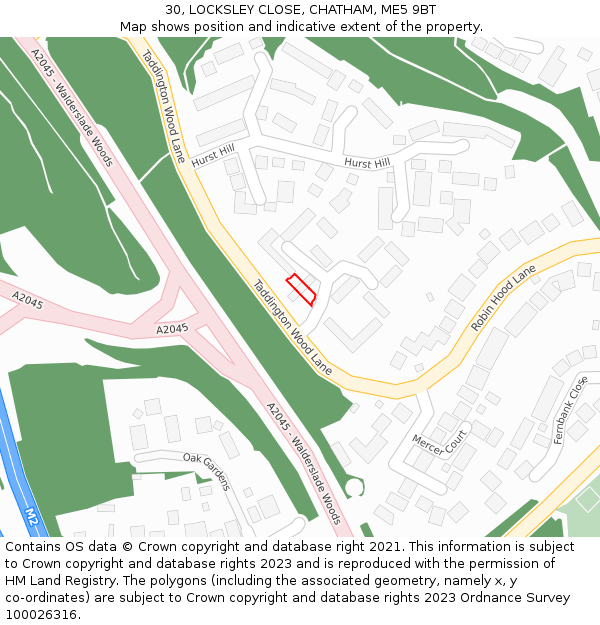 30, LOCKSLEY CLOSE, CHATHAM, ME5 9BT: Location map and indicative extent of plot