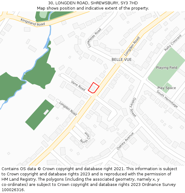 30, LONGDEN ROAD, SHREWSBURY, SY3 7HD: Location map and indicative extent of plot