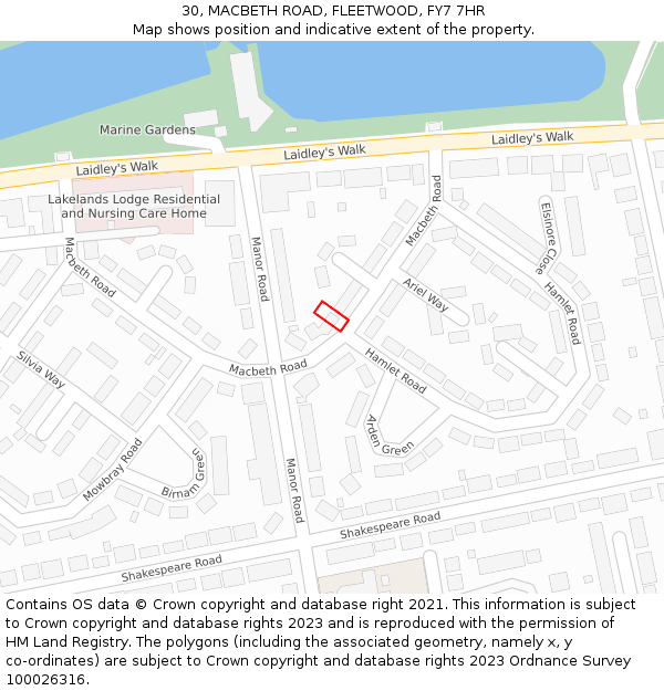 30, MACBETH ROAD, FLEETWOOD, FY7 7HR: Location map and indicative extent of plot