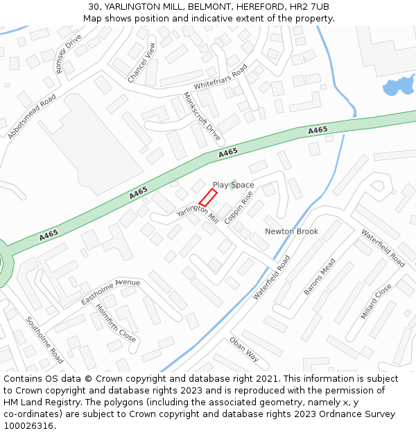 30, YARLINGTON MILL, BELMONT, HEREFORD, HR2 7UB: Location map and indicative extent of plot