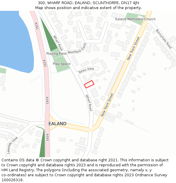 300, WHARF ROAD, EALAND, SCUNTHORPE, DN17 4JN: Location map and indicative extent of plot