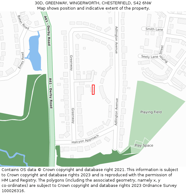 30D, GREENWAY, WINGERWORTH, CHESTERFIELD, S42 6NW: Location map and indicative extent of plot