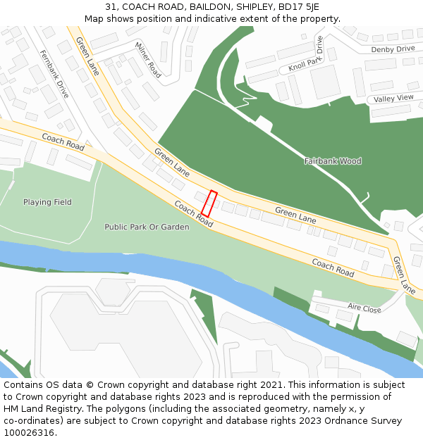 31, COACH ROAD, BAILDON, SHIPLEY, BD17 5JE: Location map and indicative extent of plot