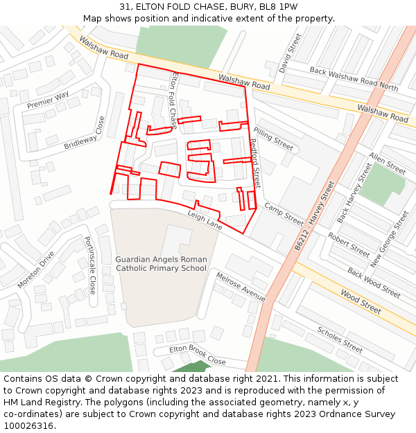 31, ELTON FOLD CHASE, BURY, BL8 1PW: Location map and indicative extent of plot