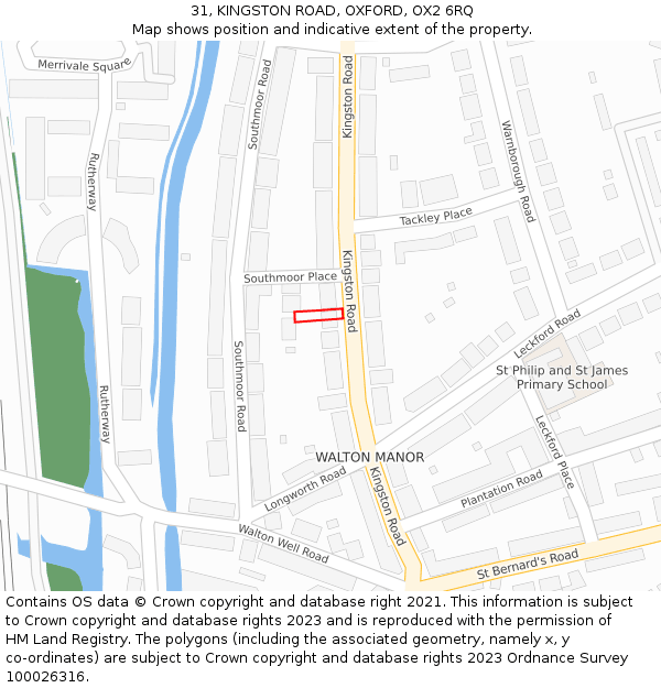 31, KINGSTON ROAD, OXFORD, OX2 6RQ: Location map and indicative extent of plot