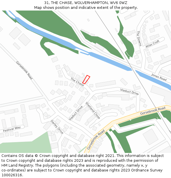 31, THE CHASE, WOLVERHAMPTON, WV6 0WZ: Location map and indicative extent of plot