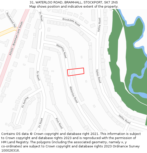 31, WATERLOO ROAD, BRAMHALL, STOCKPORT, SK7 2NS: Location map and indicative extent of plot
