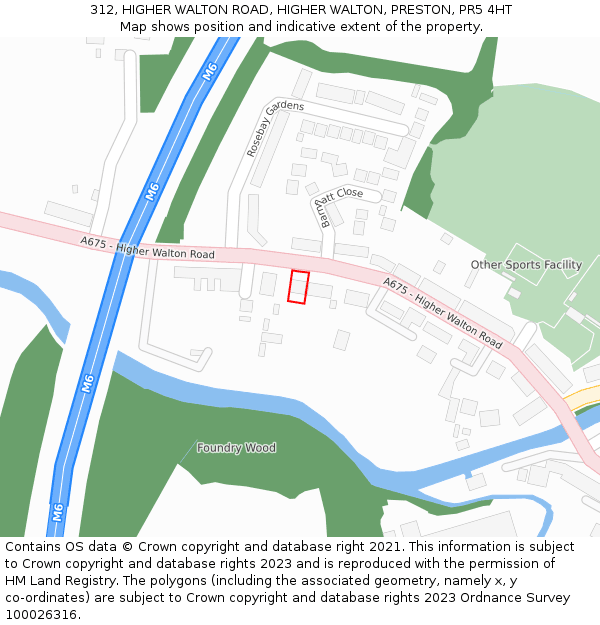 312, HIGHER WALTON ROAD, HIGHER WALTON, PRESTON, PR5 4HT: Location map and indicative extent of plot