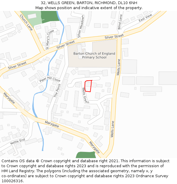 32, WELLS GREEN, BARTON, RICHMOND, DL10 6NH: Location map and indicative extent of plot