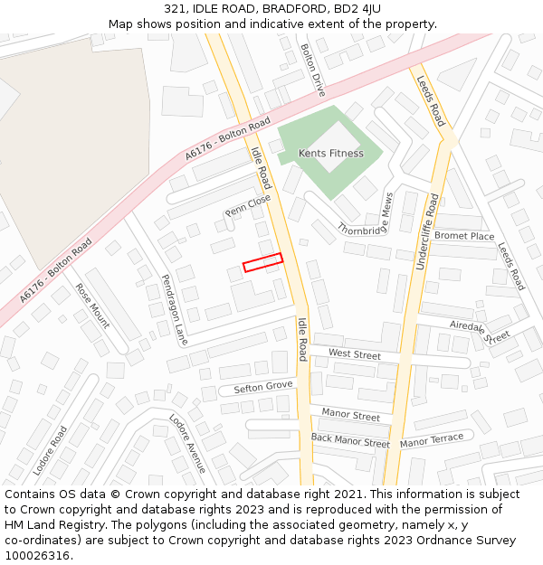 321, IDLE ROAD, BRADFORD, BD2 4JU: Location map and indicative extent of plot