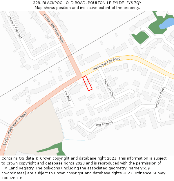 328, BLACKPOOL OLD ROAD, POULTON-LE-FYLDE, FY6 7QY: Location map and indicative extent of plot