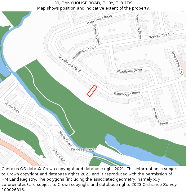 33, BANKHOUSE ROAD, BURY, BL8 1DS: Location map and indicative extent of plot