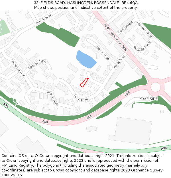 33, FIELDS ROAD, HASLINGDEN, ROSSENDALE, BB4 6QA: Location map and indicative extent of plot