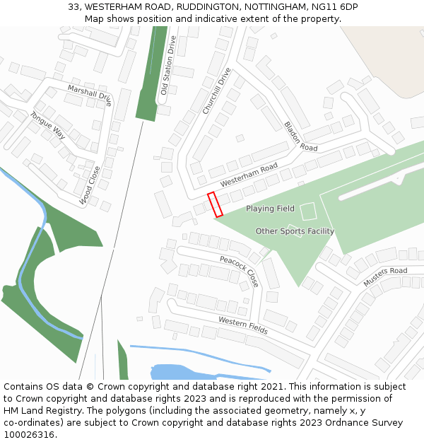 33, WESTERHAM ROAD, RUDDINGTON, NOTTINGHAM, NG11 6DP: Location map and indicative extent of plot