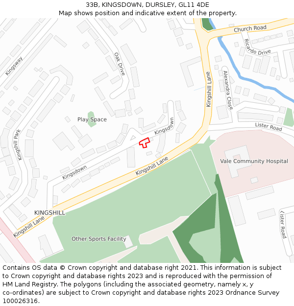 33B, KINGSDOWN, DURSLEY, GL11 4DE: Location map and indicative extent of plot