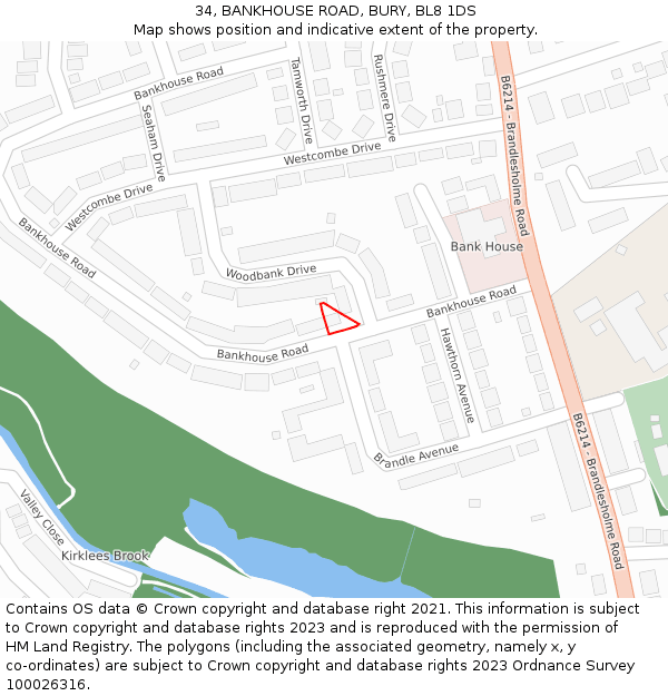 34, BANKHOUSE ROAD, BURY, BL8 1DS: Location map and indicative extent of plot