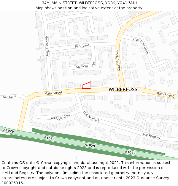 34A, MAIN STREET, WILBERFOSS, YORK, YO41 5NH: Location map and indicative extent of plot